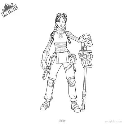 Free printable Jules 01 Coloring Page - Free PDF Printable Fortnite Coloring Sheets coloring page